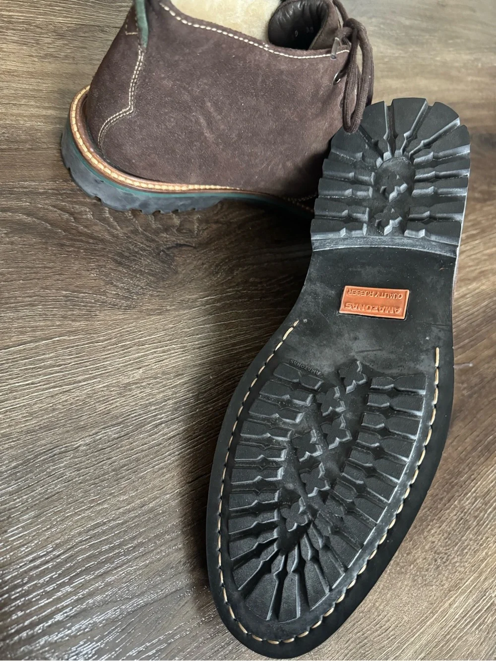 New! Martin Dingman Dark Brown Suede Chukka Boots with Shearling Collar